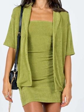 Princess Polly Misha Dress and Button Down Shirt Set in Green